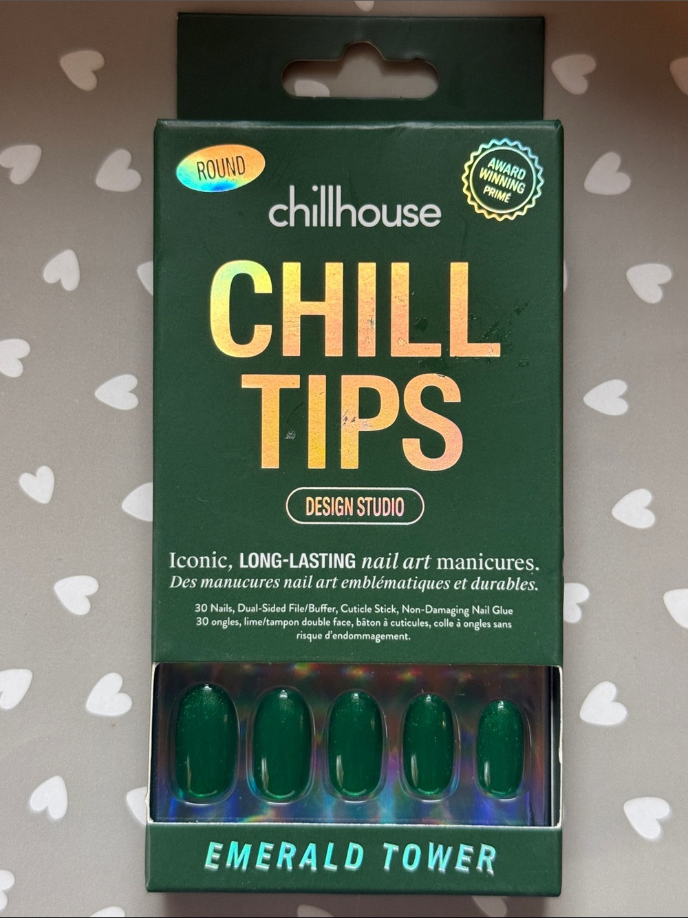 Chillhouse Chill Tips Press On Nails in Round Emerald Tower